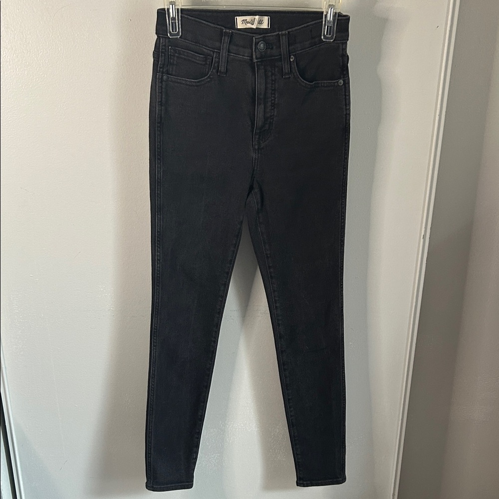 Madewell Black Wash High-Rise Skinny Stretch Cotton Blend Skinny Jeans